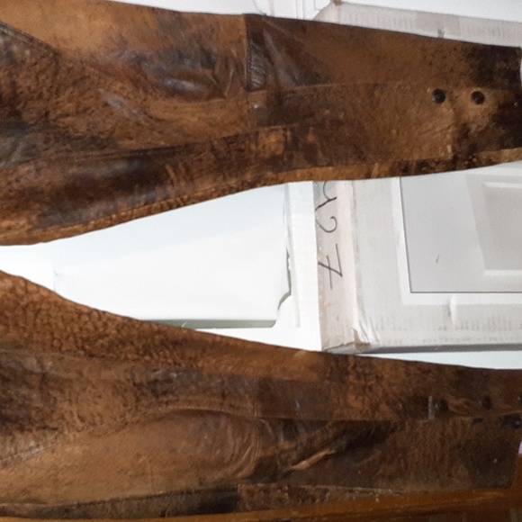 Vintage brown genuine leather pants - Picture 3 of 11